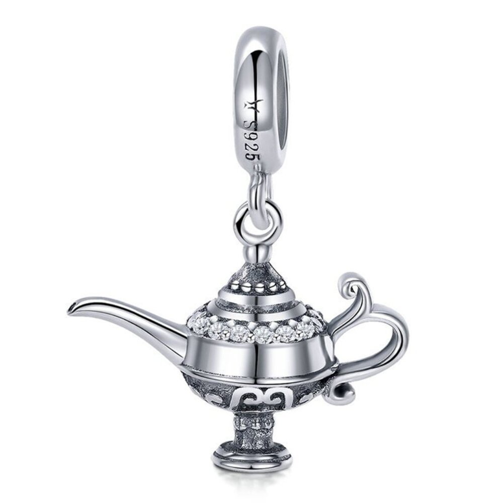 925 Sterling Silver Magic Genie Lamp Teapot Charm Pendant